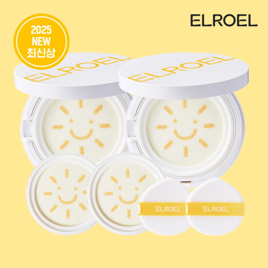[엘로엘][4중기능성!최신상빅선쿠션] 엘로엘 팡팡 빅 선쿠션 본품 25g * 2 + 리필 25g * 2