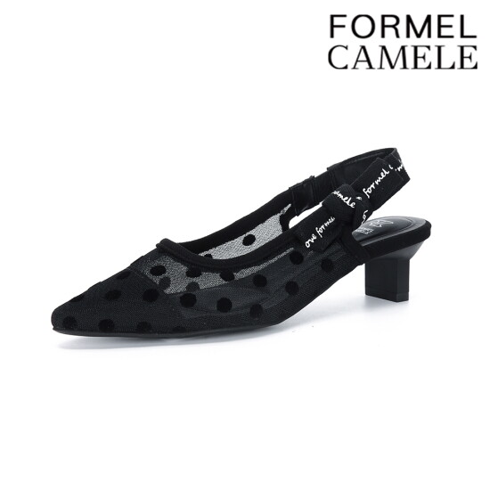[포멜카멜레]레터링 망사 블랙 슬링백 4CM FJY1F1SG315