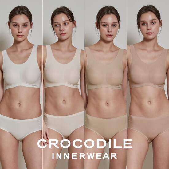 [크로커다일(언더웨어)][크로커다일] 라이크라쉘론 U넥 패드일체형 브라+팬티 8종세트 CDW4M11121314_T
