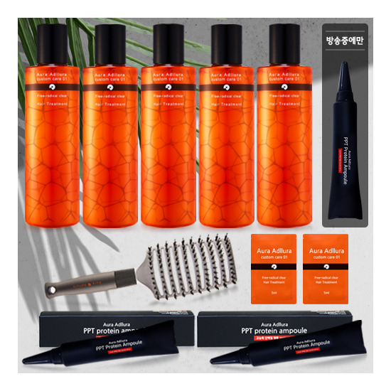 [베스트 패키지]프리미엄 살롱 케어 트리트먼트 (트리트먼트 250ml X 5ea +피피티 앰플 10ml X 3ea + 트리트먼트 파우치 5ml X 2ea + 브러쉬)