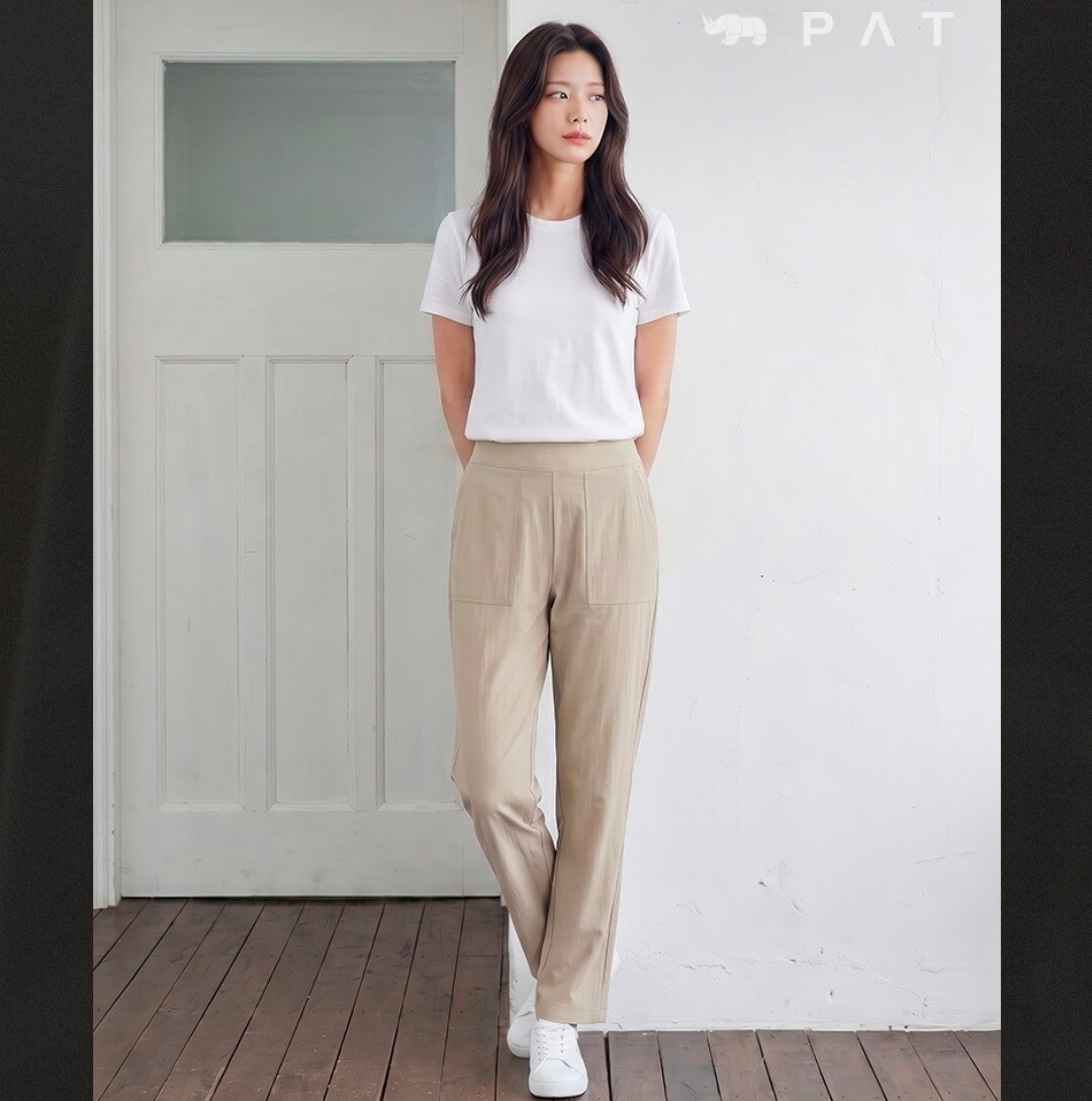 피에이티 (패플) [피에이티]여성 폴리 풀밴드 9부세미배기 팬츠 1L41684_HDD
