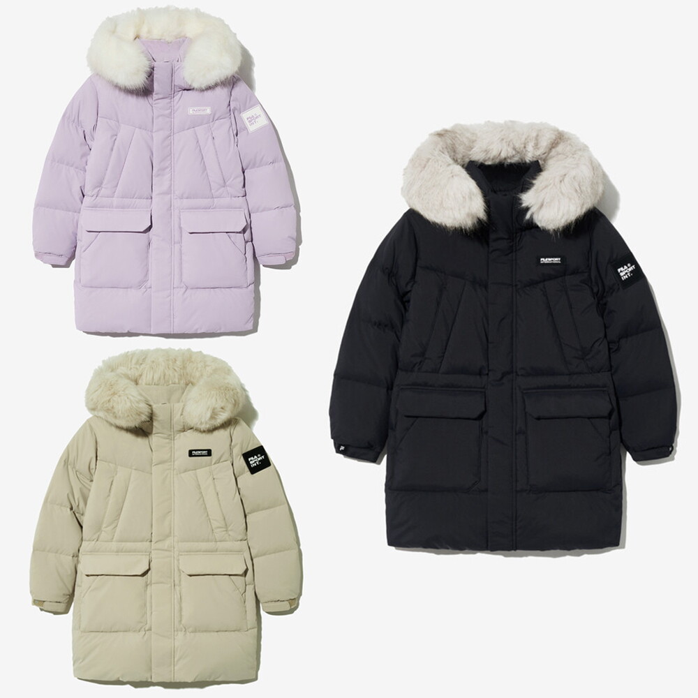 휠라코리아 휠라키즈 휠라 키즈 후드 퍼 롱 다운 패딩 자켓 FK2DJG4205X