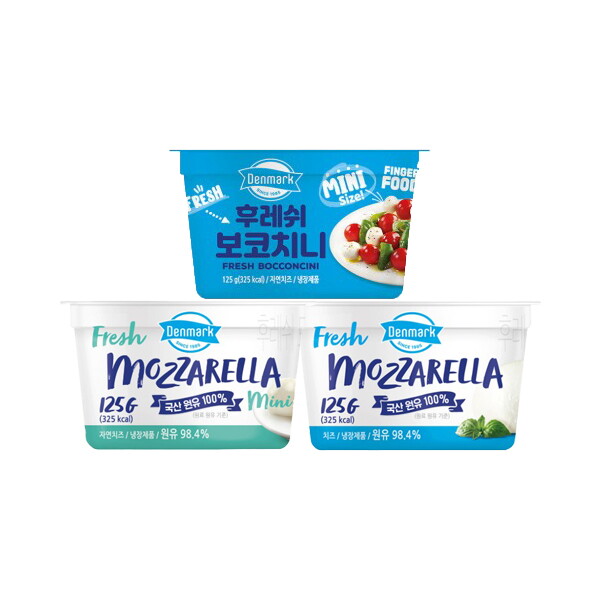 동원 F&B 덴마크 후레쉬 모짜렐라 치즈 미니볼 125g 2개 + 보코치니 125g 2개/빅 볼 선택