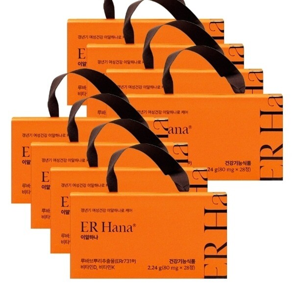 (주)한미양행/경기도 파주시 문산읍 통일로 1888번길 44-20 기타 (패플) [기타]갱년기엔 이알하나 80mgX28정X8개 / ERr731 갱년기 여성 영양제 루바브뿌리추출물 비타민D 비타민K_23638136_672029