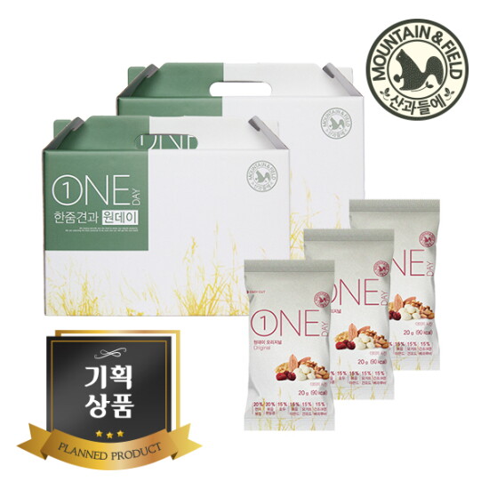 [산과들에][산과들에][기획] 원데이오리지널30세트x2개+원데이오리지널10낱봉 /하루견과 설선물세트