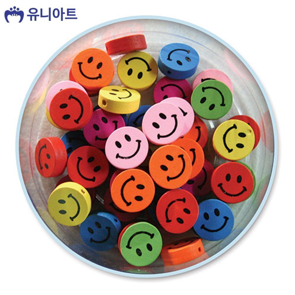 지오벤처스 통 (모양비즈 41번) 나무비즈 (원형스마일) G50