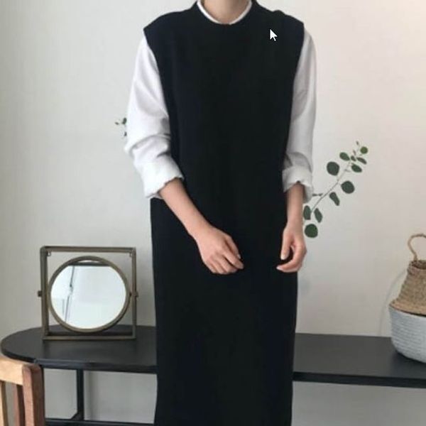 에이치플러스몰 [하프클럽/에이치플러스몰]오버사이즈 체형커버 원피스 다양한 레이어드 코디에 활용하기 좋은 라운