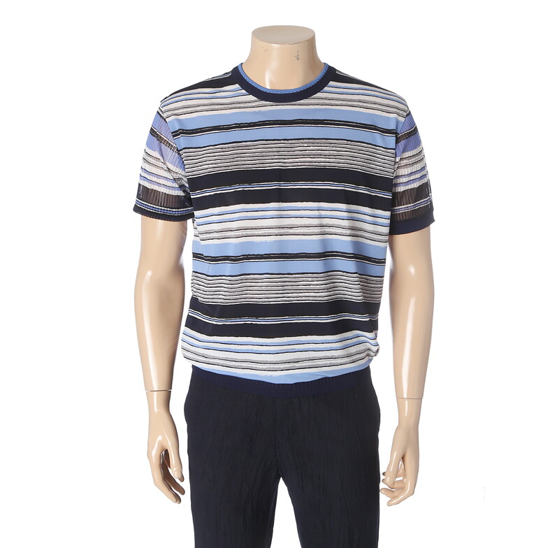 레드옥스 2021 S/S(레드옥스/롯데광복점)캐주얼 반팔 라운드 니트(R212SW958-BLB)