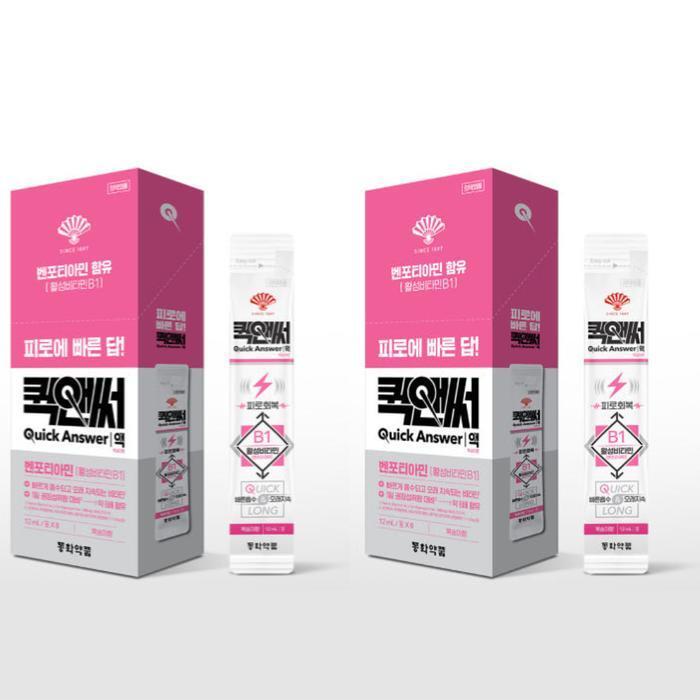 셀러허브 식품 동화약품 퀵앤써 피로 회복제 액상 복숭아향 8포 X2개