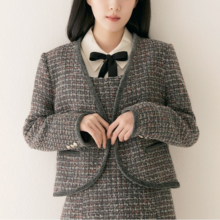 로엠(비노출) [로엠] 컬러믹스 가디건형 자켓 (RMJKE11RT2-T)