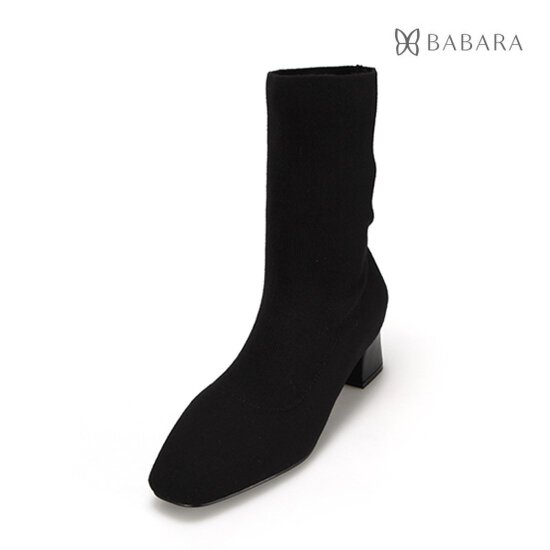 [바바라슈즈]슬림 스판 여성 앵클부츠 3.5cm_BZC807BK