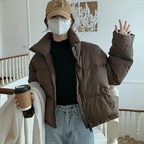 셀러허브(하프클럽) [하프클럽/셀러허브_여성트랜드패션]ONM 모던 여성 베이직 숏패딩 스트링조절 스타일링 패딩