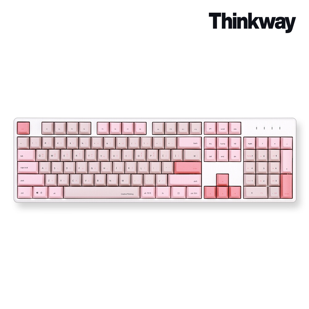 씽크웨이 [17%쿠폰증정]씽크웨이 토체프 301 유무선 저소음 104키 풀배열 기계식 키보드 프로포즈핑크 피치소다축 저소음