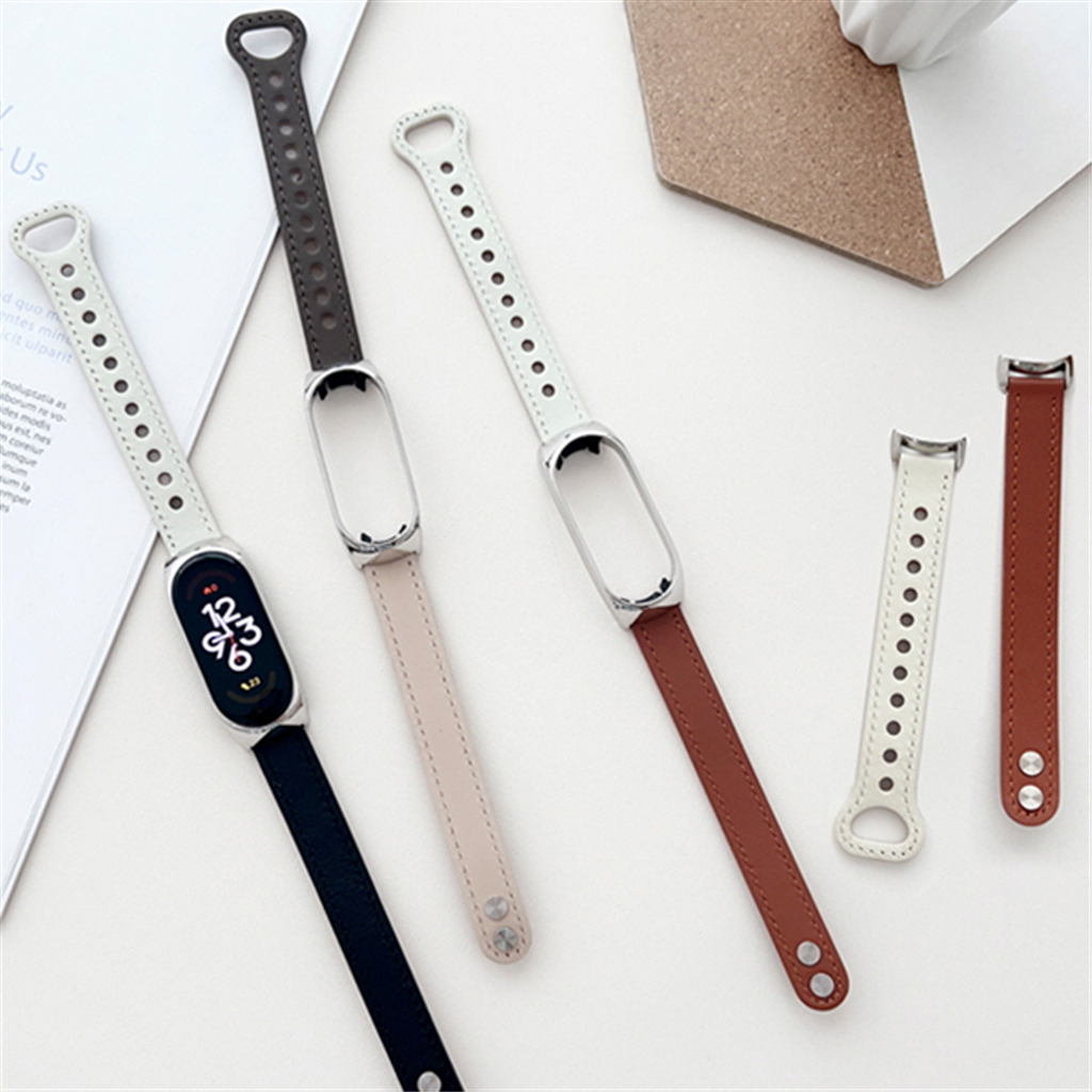 수나르 샤오미 미밴드10 9 8 프로 7 6 5 4 3 호환 투톤 컬러 슬림 가죽 밴드 시계줄 스트랩