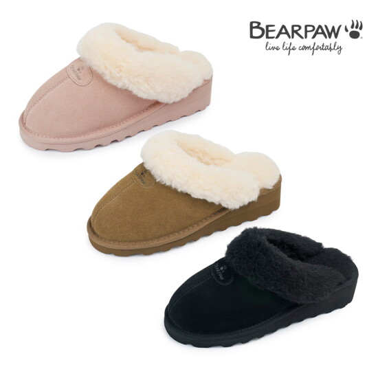 [베어파우]AGATA 여성 소가죽 양털 키높이 슬리퍼 3종 K2726001QD K2726002QD K2726264QD-W