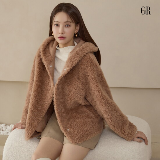 [조르쥬 레쉬](25FW) 컬링 양모100 후드 자켓