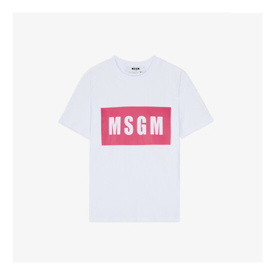 [MSGM] 여성 박스 로고 반팔티 화이트 MGM22FRTS304WH
