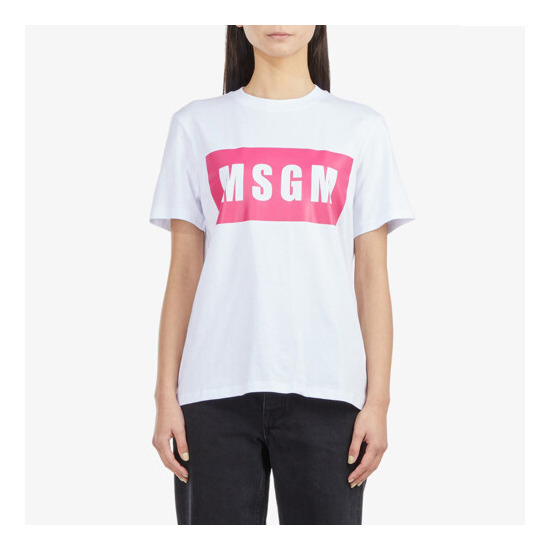 [MSGM] 여성 박스 로고 반팔티 화이트 MGM22FRTS304WH