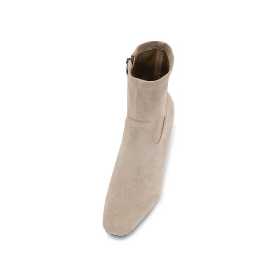 [포멜카멜레] 스퀘어 스웨이드 아이보리 스판부츠 5CM (FIW1F1SA303C2)