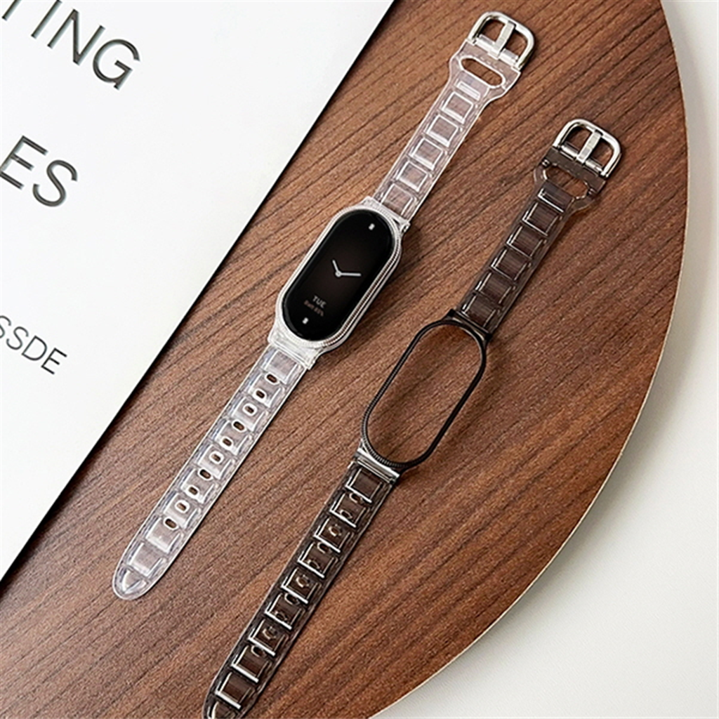 수나르 샤오미 미밴드8 액티브 7 6 5 4 3 호환 투명 일체형 TPU 스포츠루프 밴드 시계줄 스트랩