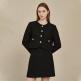 [누브][정상가 302000원][누브] Tweed Pearl Button Jacket Set Up - Black