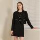 [누브][정상가 302000원][누브] Tweed Pearl Button Jacket Set Up - Black