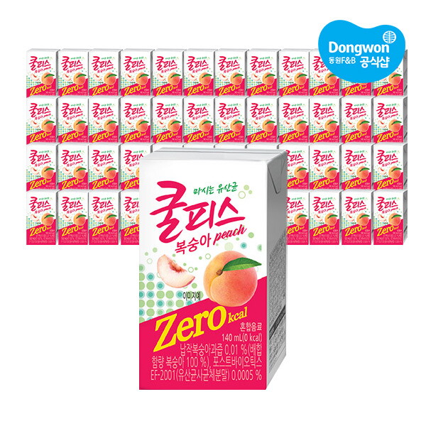 동원 [동원] 쿨피스 제로 테트라 복숭아 140ML x 48 개