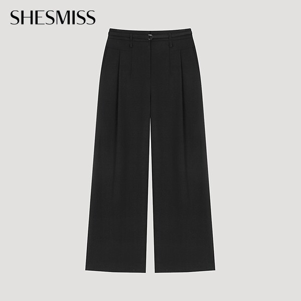 ㈜인동에프엔 쉬즈미스(SHESMISS) [쉬즈미스] 벨티드 원턱 와이드 팬츠_SWWSLO41160_BK