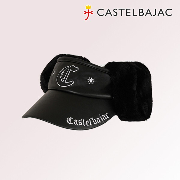 까스텔바작 (패플) [까스텔바작]레더 퍼모자 귀달이 귀마개 겨울 여성 골프웨어 용품 방한 따뜻한 가죽 썬바이저 여자 라운딩 필드 썬캡_CA