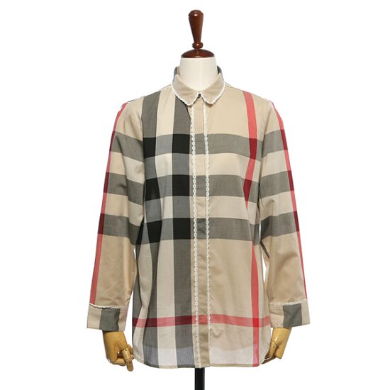 BURBERRY 레이스 체크 코튼 셔츠(4050390/4050170)