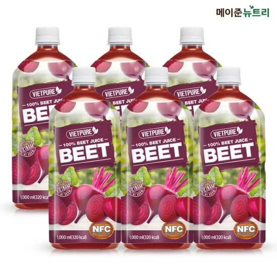 [메이준뉴트리][소비기한 25.01.15][메이준뉴트리] NFC 착즙 비엣퓨어 비트주스 1,000ml  6병
