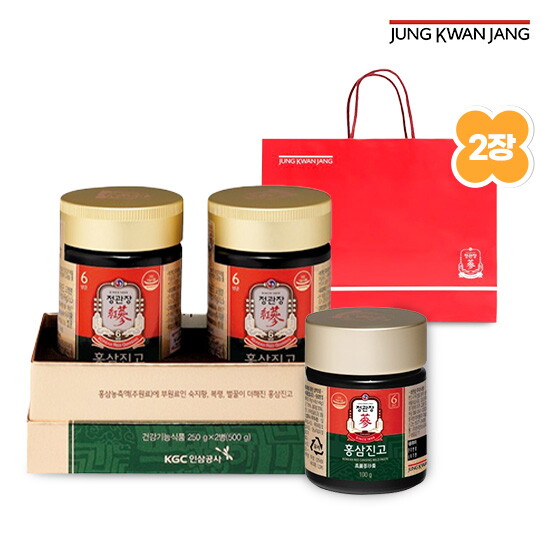 [정관장][1+1] 정관장 홍삼진고 (250g x 2병 스푼있음) 1박스 + 홍삼진고 (100g x 1병스푼있음) 1박스 추가증정 +쇼핑백2장