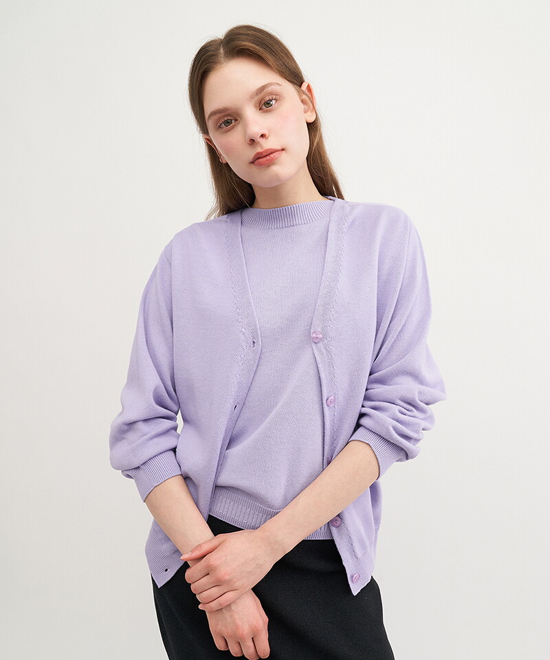 세컨스킨 DL)셋업 오가닉 코튼실크 베이직 버튼 가디건ADWSW1100