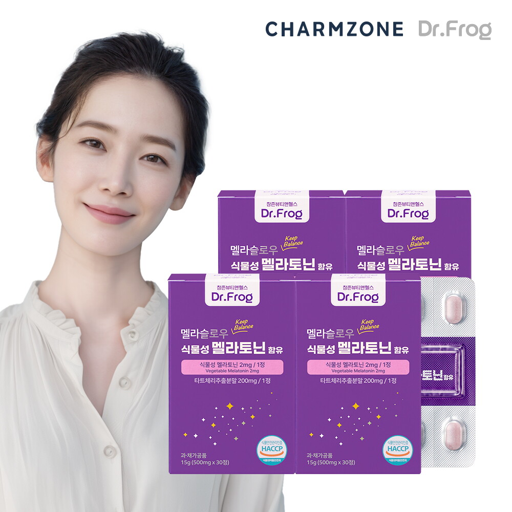 ㈜뉴트리플래닛 참존 참존 닥터프로그 식물성 멜라토닌 2mg 멜라슬로우 4박스