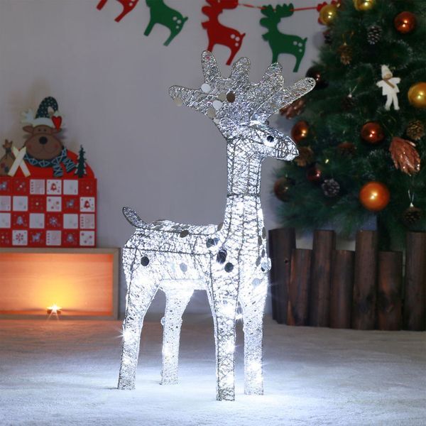 브이와이 [하프클럽/브이와이]반짝반짝 사슴 트리장식 LED 장식 실버 50cm