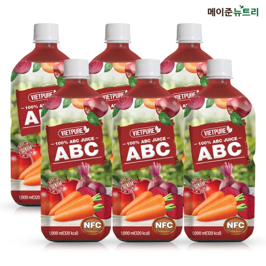 [메이준뉴트리][메이준뉴트리] NFC 착즙 비엣퓨어 100% ABC 주스 1,000ml 6병