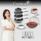 [쿡셀]블랙큐브 더블코팅 IH 스텐 프라이팬 풀세트 (28팬 3종+36양수구이팬+20팬+22가마솥+키친툴 6종)