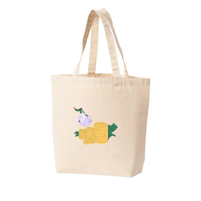 셀러허브잡화 [라일리] Rly 에코백 금융경제 돈벼락맞기 같이가요돈벌러