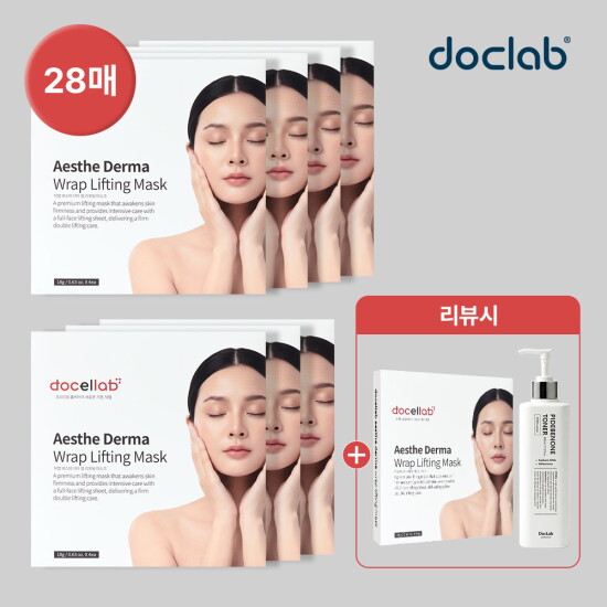 [닥랩]★오직 방송에서만★[스페셜패키지] 풀페이스 리프팅 마스크 7BOX (총 28매입)+[리뷰시] 대용량 토너 500ml + 1BOX 더 