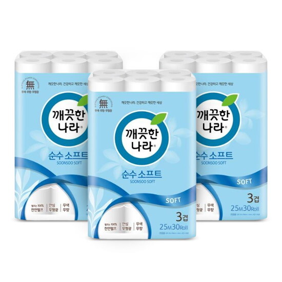 [깨끗한나라]깨끗한나라 순수 소프트 25m 30롤 x 3팩