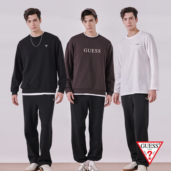 [게스 언더웨어]게스 GUESS 남성 기모 셋업 3종+이너티 1종