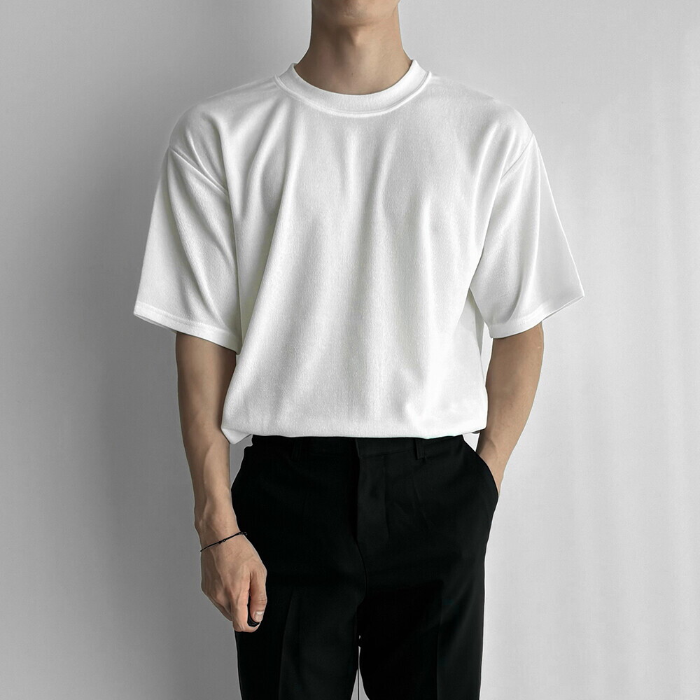 뉴메이드 뉴메이드 / 페스타 오버핏 무지 니트 반팔티셔츠 / 빅사이즈 2XL