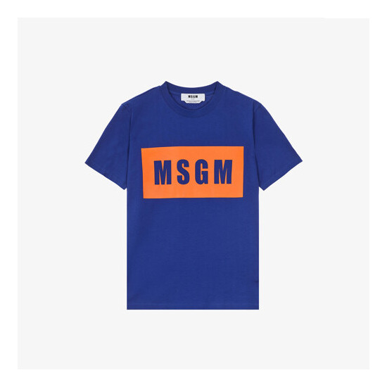 [MSGM] 여성 박스 로고 반팔티 블루 MGM22FRTS304BL