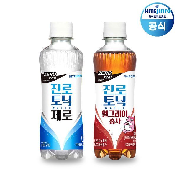 교보문고 하이트진로 진로 토닉워터 300ml 제로 x12개+얼그레이홍차 x12개
