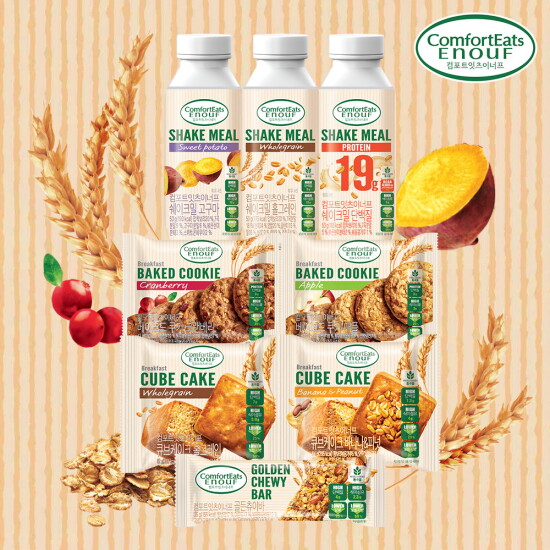 [롯데웰푸드]이너프 4종  6개 ~ 최대 12개 골라담기 베이크드쿠키,골든츄이바,큐브케이크,쉐이크밀
