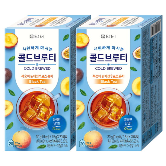 [담터]담터 콜드부르티 복숭아&패션후르츠홍차 20T+20T 총40T