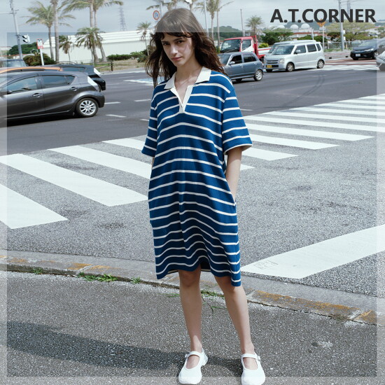 [파슨스](앳코너) 스트라이프 와플 드레스 3 colors (AEDR4B406)