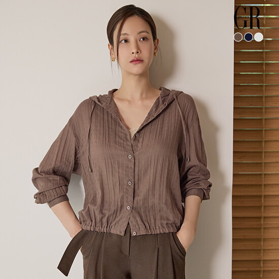 [조르쥬 레쉬](런칭가 69,900원)(GR) 자카드 플리츠 셔츠 자켓 3종
