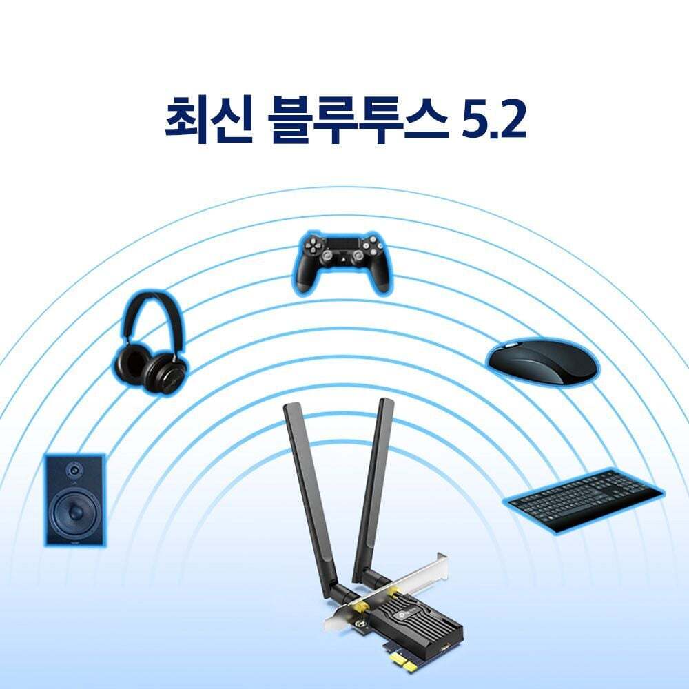 지오벤처스 무선 랜카드 블루투스 고속 인터넷 카드 TP-LINK Archer TX55E 게임용 Wi-Fi