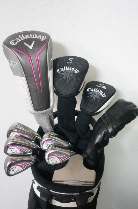 Callaway 캘러웨이 중고 초급 입문용 여성 캘러웨이 X-HOT 드라이버 솔레어 아이언 조합 풀세트  캐디백 포함